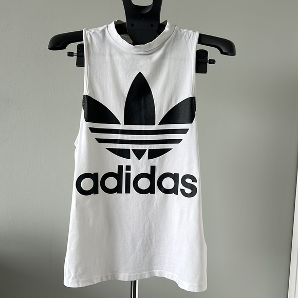 ADIDAS ORIGINALS Women's Trefoil Oversize Logo Muscle Tank - Picture 5 of 7